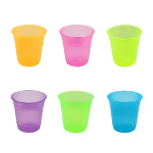 Vaso de plástico tequilero para shot, con relieve de líneas, variedad…