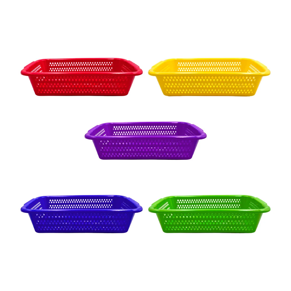 Canasto chico rectangular tipo colador, variedad de colores / cosmo p…