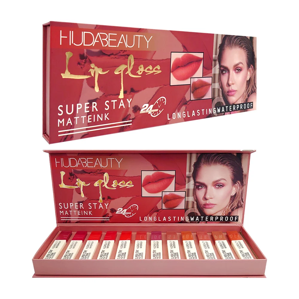 Kit de 12 brillos labiales con acabado matte a prueba de agua, varied…