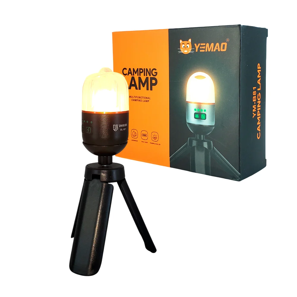 Lámpara multifuncional de emergencia para camping con estuche, 9 modos de iluminación + accesorios  / ym-b81