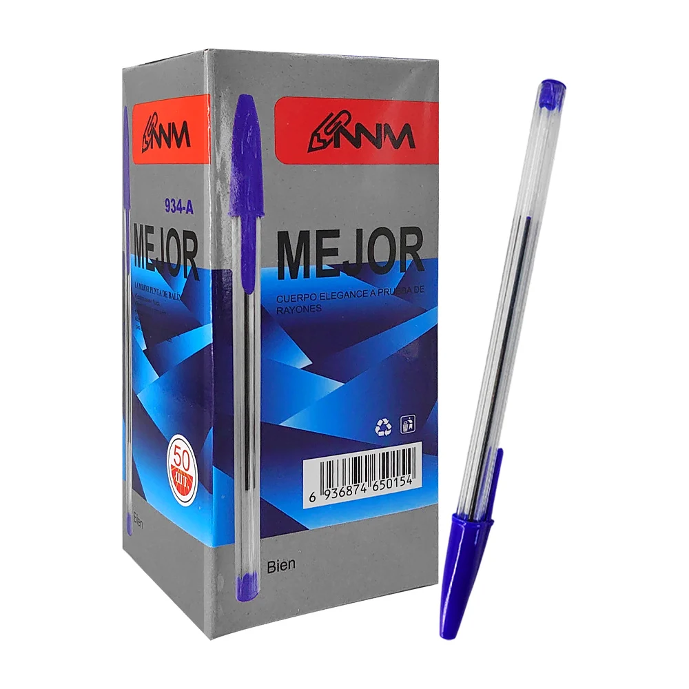 Caja con 50 plumas bolígrafos con tinta en color azul / nnm / mejor /…