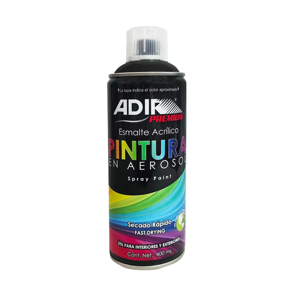 Pintura esmalte acrílico en aerosol color negro mate de secado rápido…