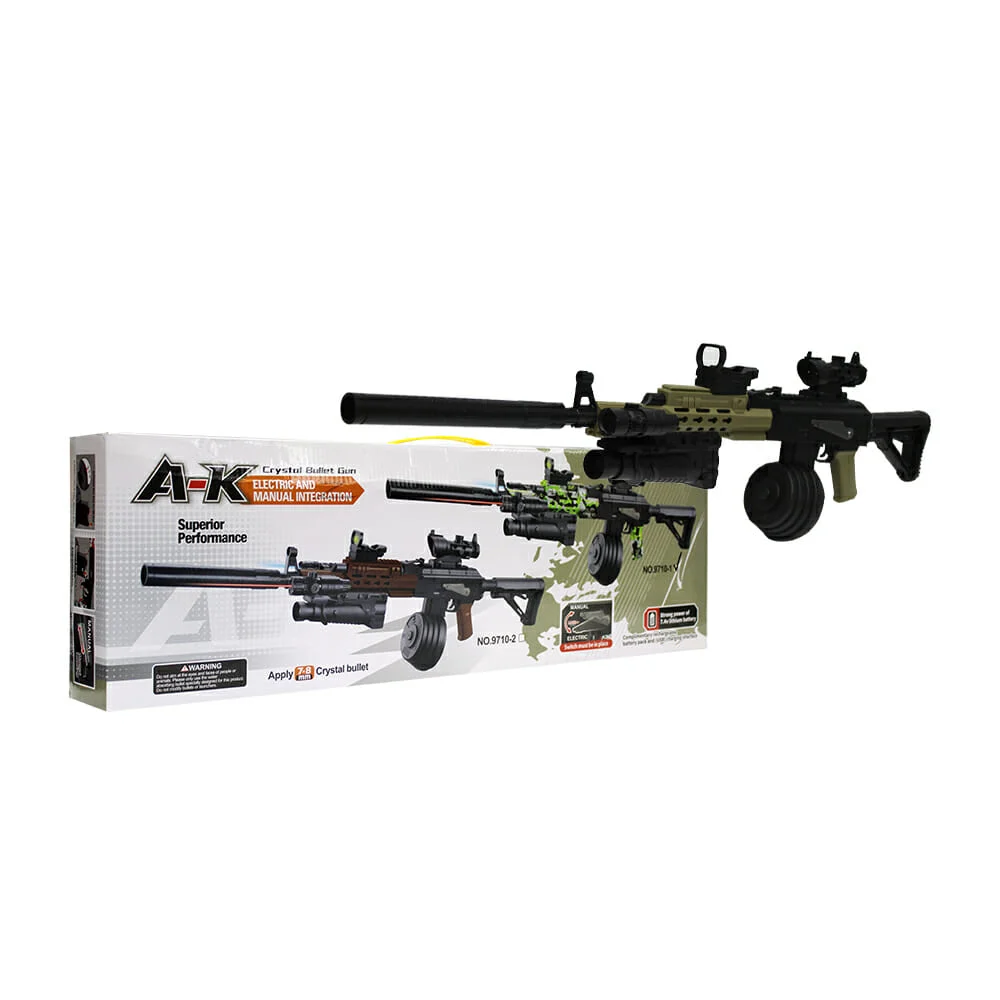 Pistola rifle a-k color verde negro con doble modo de uso para lanzar…