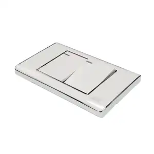 Placa con doble apagador sencillo, color blanco con marcos plateados …