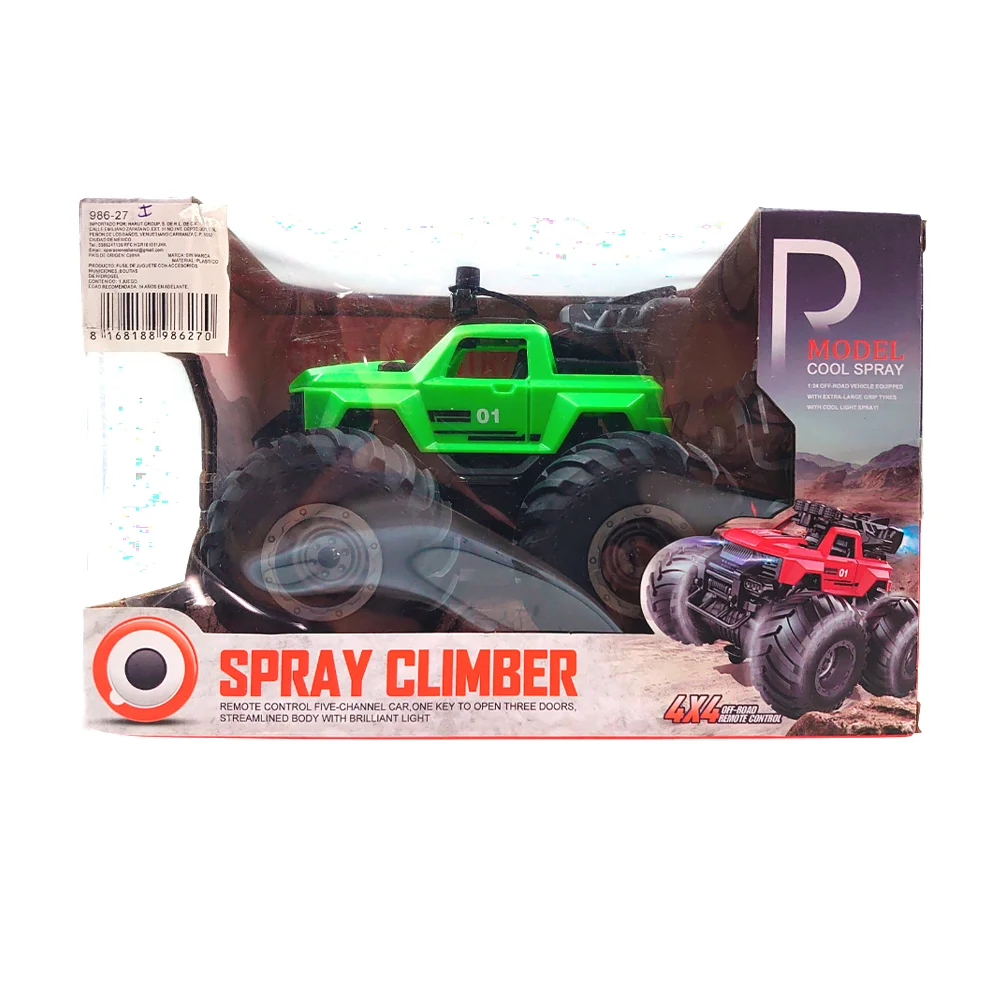 Carro todo terreno 4x4 + control remoto y lanzador de spray, variedad…