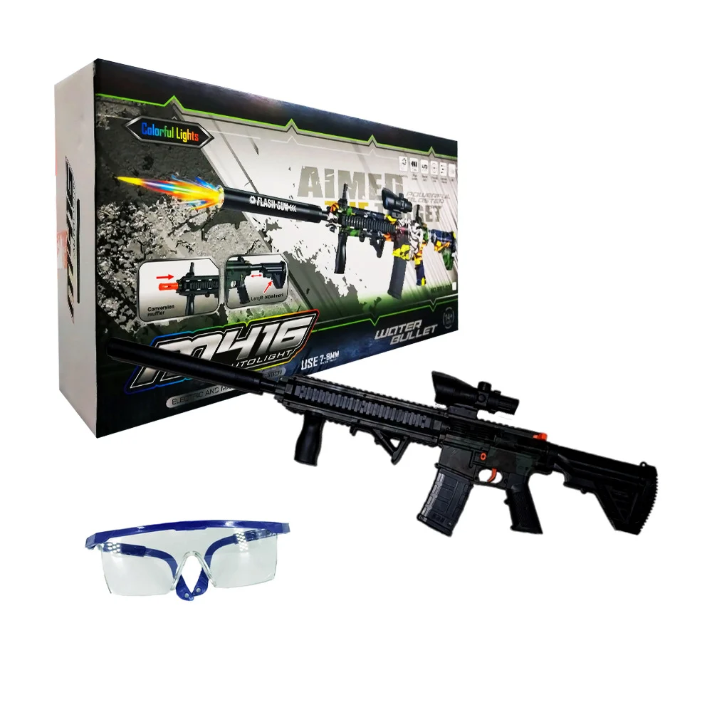 Pistola / rifle m416 de juguete para balas de hidrogel de 7-8mm, luz …