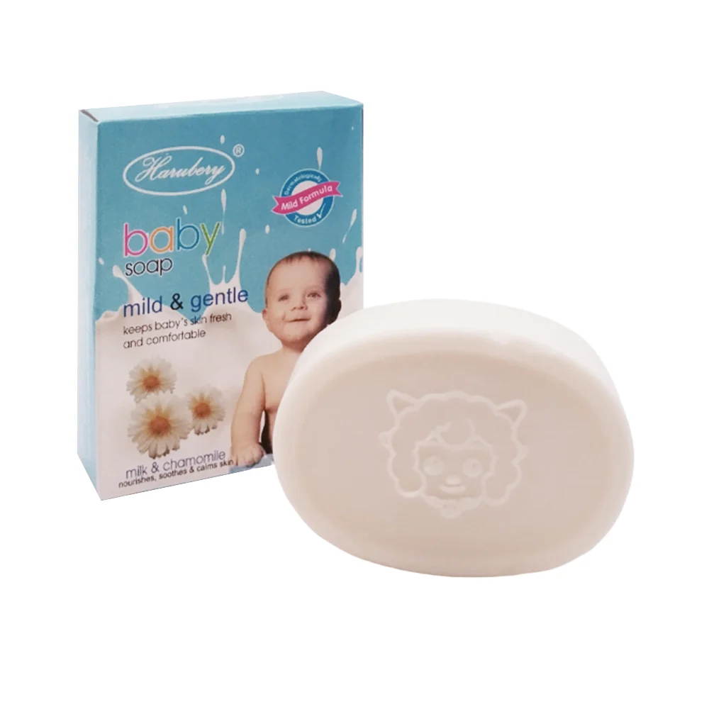 Jabón en barra con esencia de manzanilla y leche para bebé 80g / haru…
