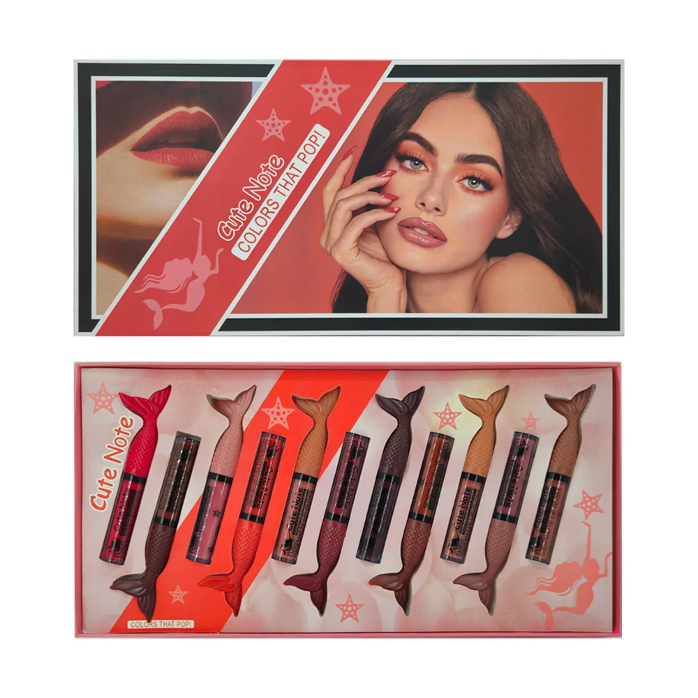 Caja con 11 labiales líquidos en efecto matte y tapadera de sirena / …