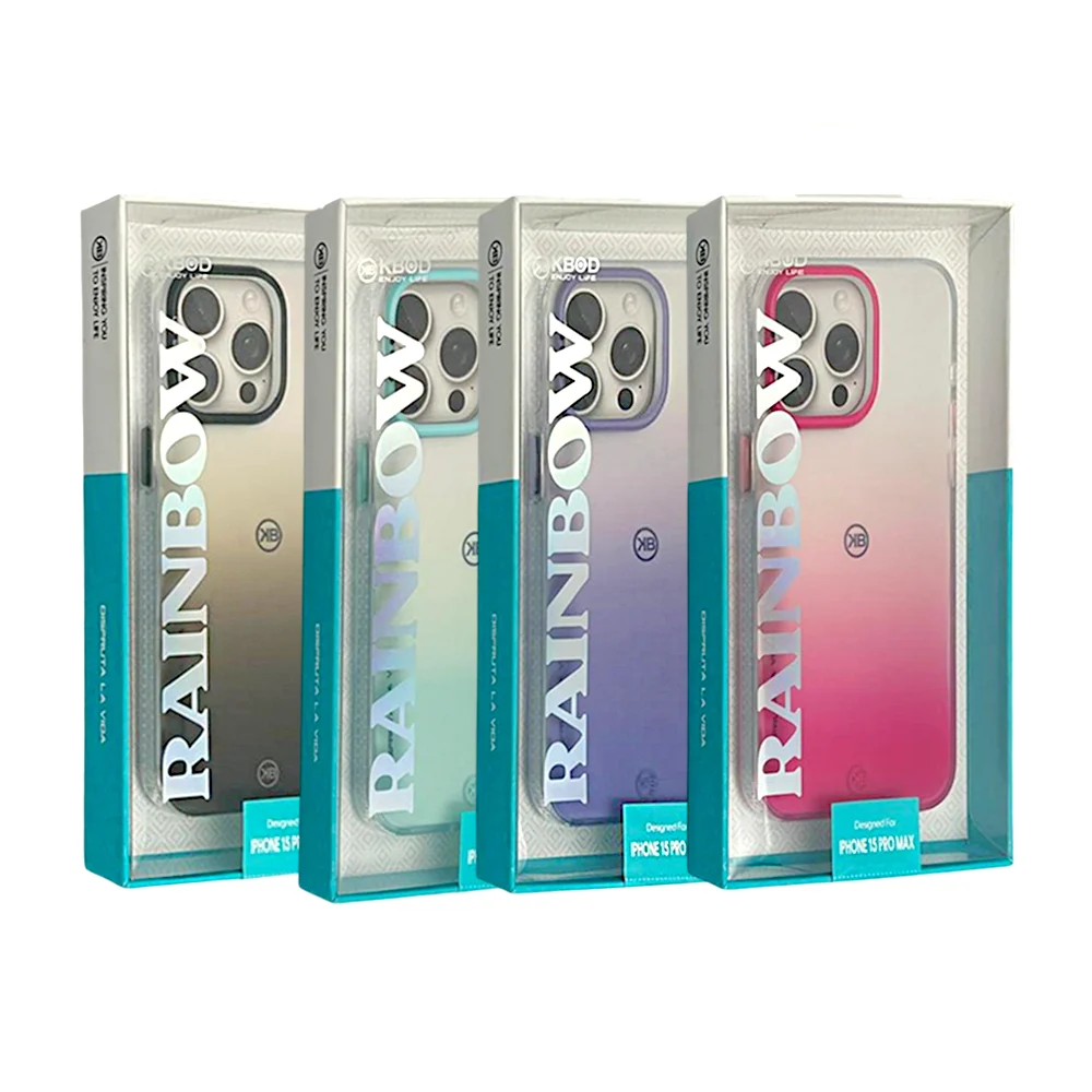Funda bicolor para iphone 15 pro max, con detalles en colores y efect…