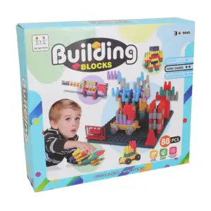 Juguete educativo infantil de bloques para construcción con 88pcs par…