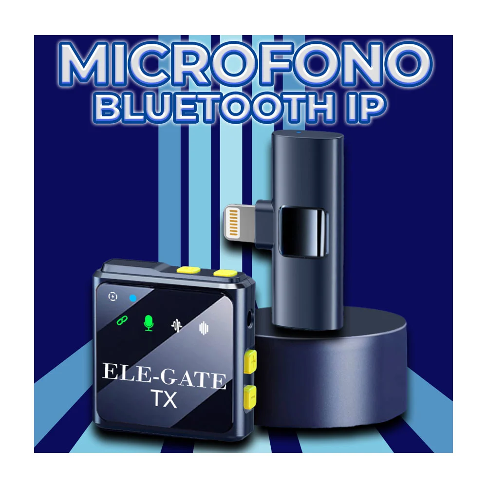 Micrófono de solapa inalámbrico bluetooth lavalier profesional para i…