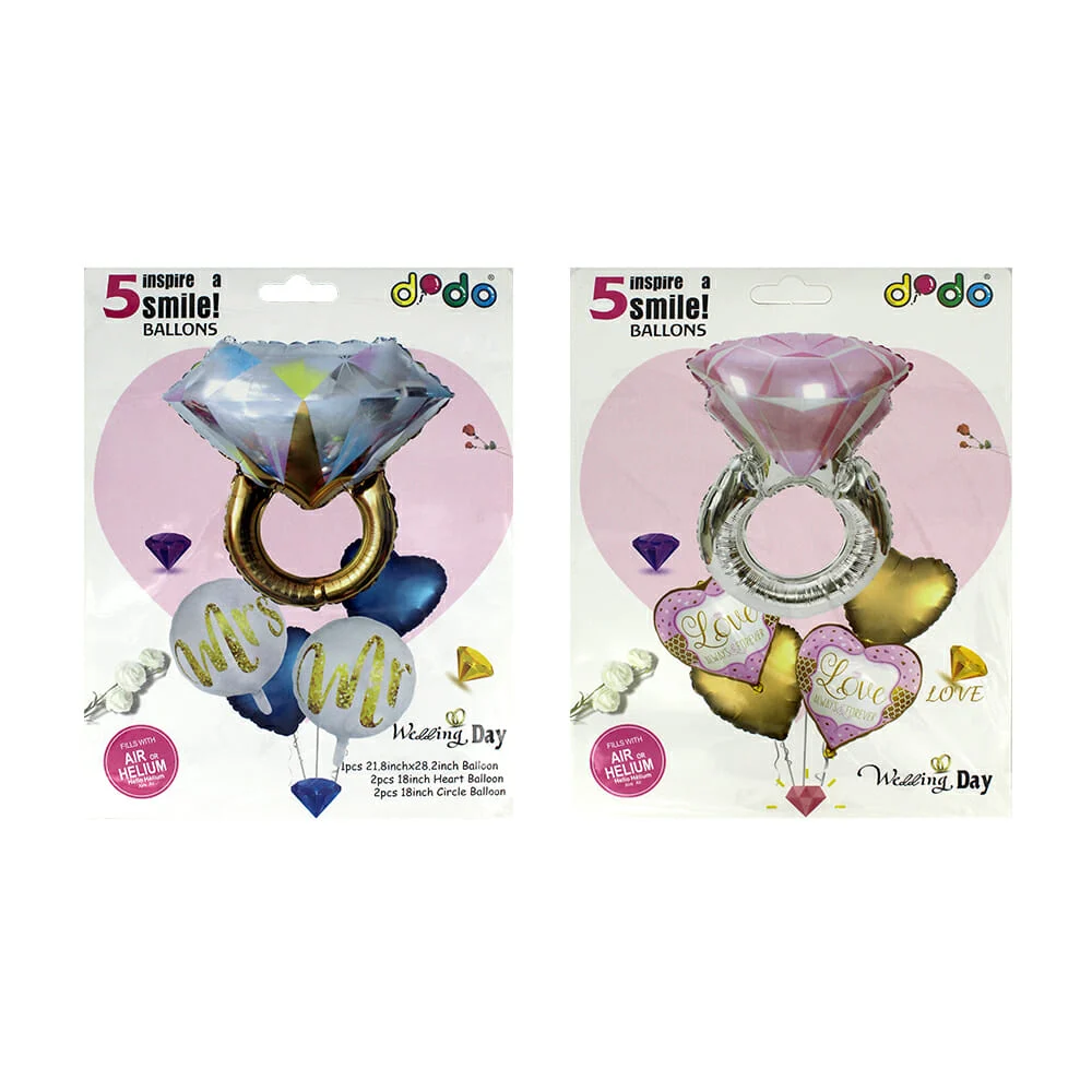 Set con 5pz de globos con diseño de anillo / variedad de colores / af…