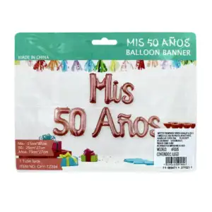 Paquete con 9 globos metálicos mis 50 años, variedad de colores / chy…