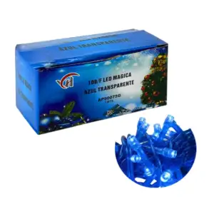 Serie de cable azul de 5 metros con 100 luces navideñas en color azul…
