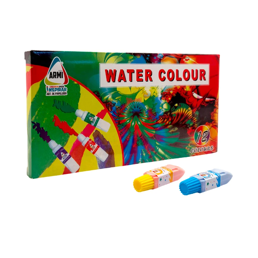 Paquete con 12 pinturas de colores de agua con pincel / water colour …