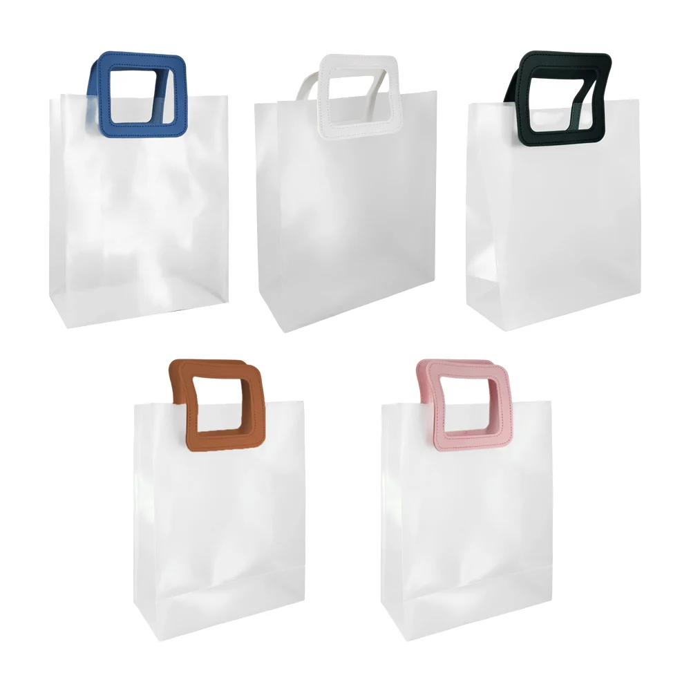 1pza bolsa para regalo transparente translúcida de plástico con agarr…