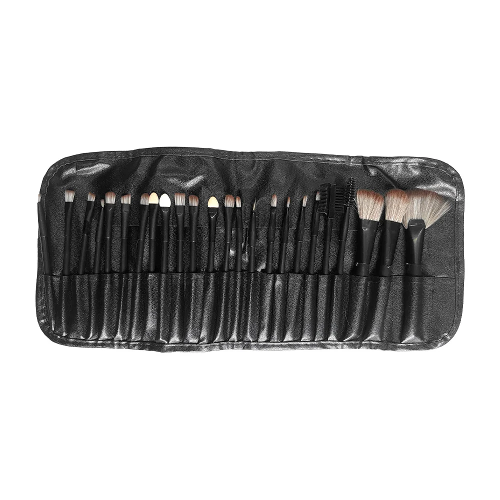 Estuche de tipo piel con 24 brochas aplicadoras de maquillaje / aqhs-…