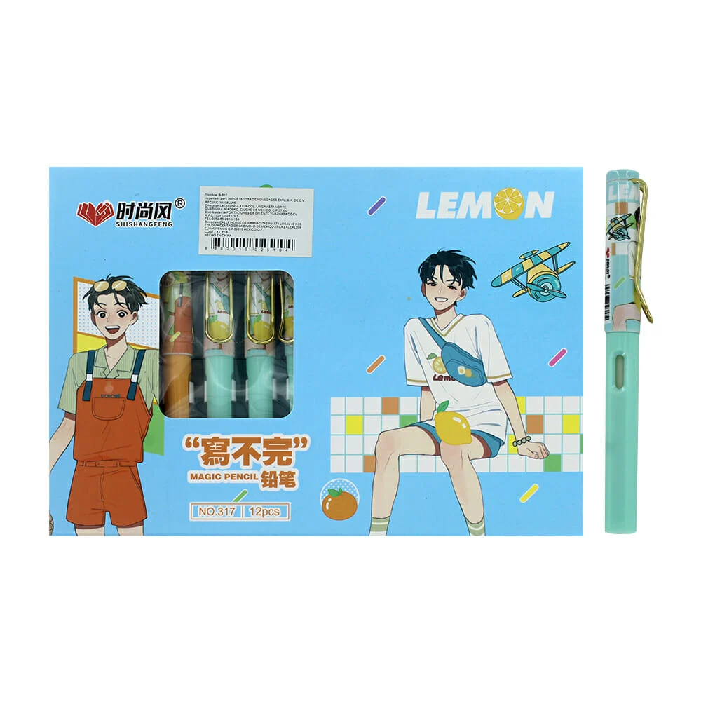 Caja de 12 lápices mágicos infinitos shishangfeng con diseño de fruta…