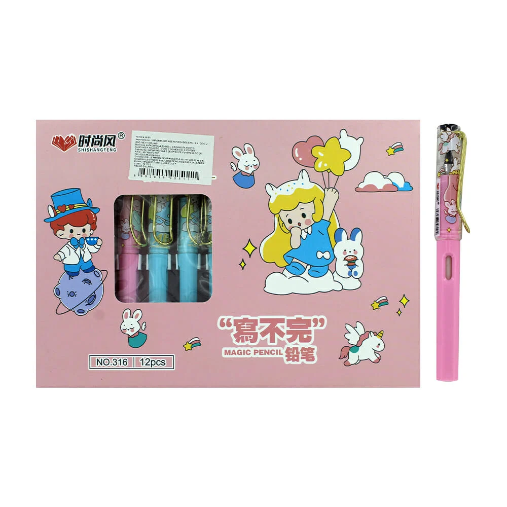 Caja de 12 lápices mágicos infinitos shishangfeng con diseño de alice…