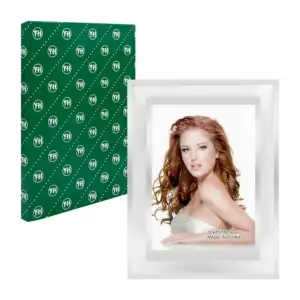 Portarretrato de cristal con marco interno plateado 13x18cm - 5x7in /…