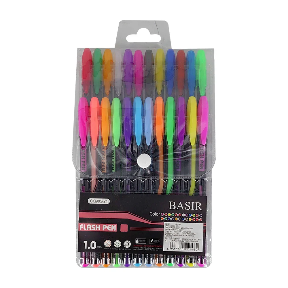 Paquete con 24 plumas de colores en tonos pastel y brillantes, 1.0mm …
