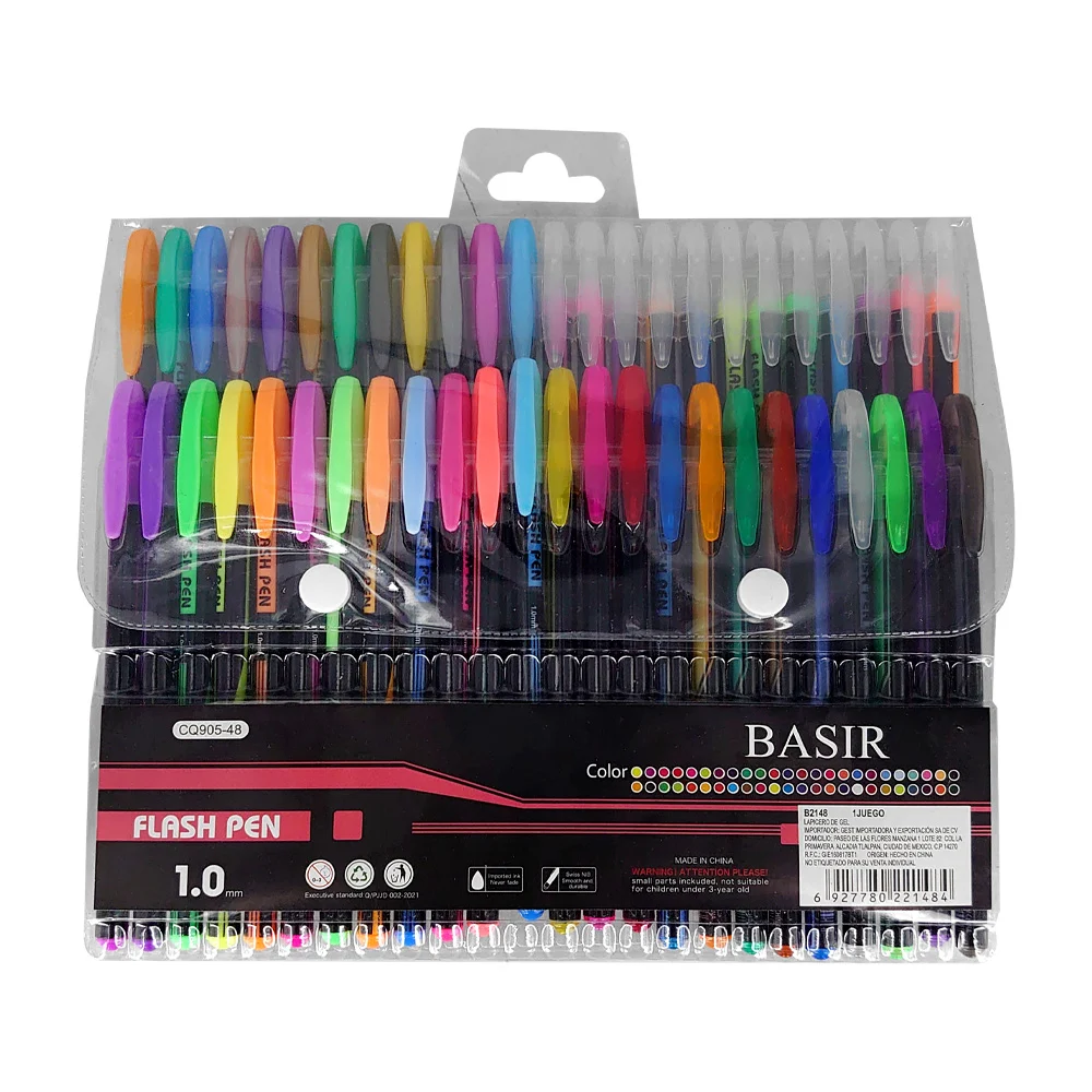 Paquete con 48 plumas de colores neón, pastel y brillantes, 1.0mm / b…