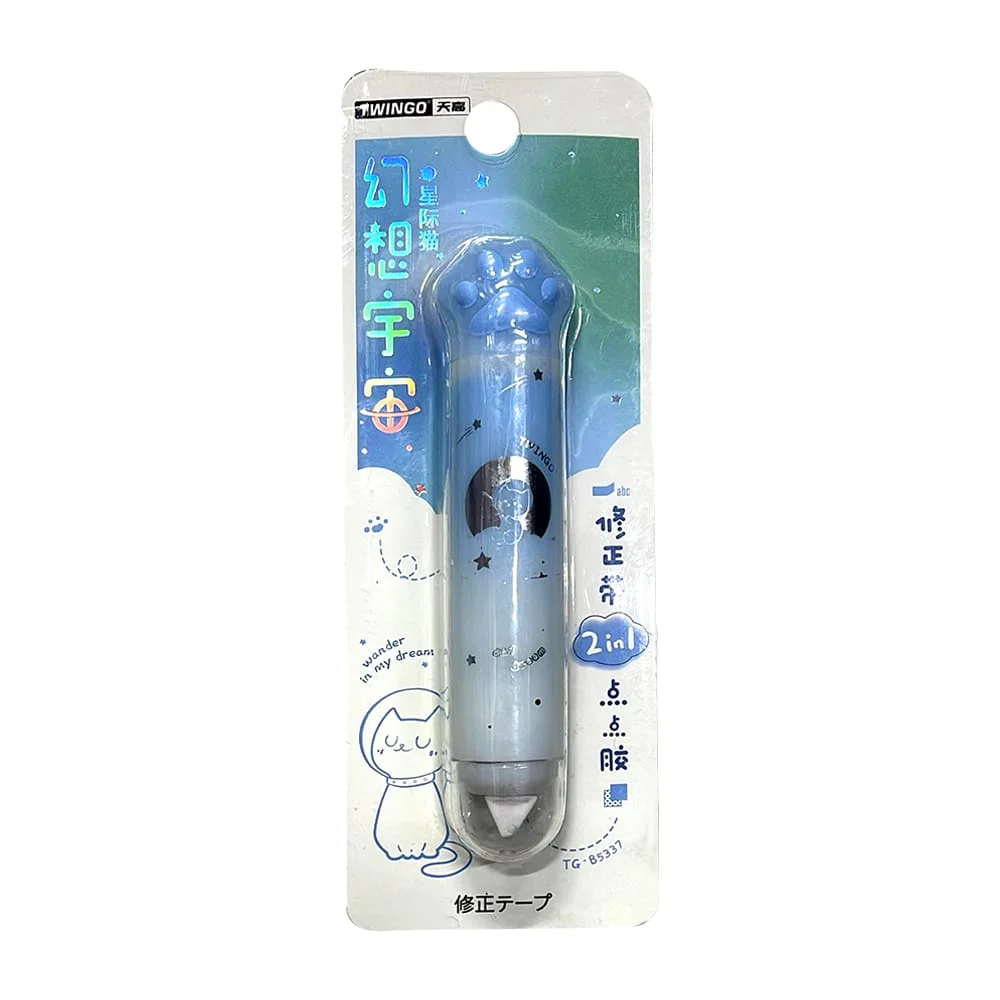 1pza Corrector en cinta + pegamento en cinta con diseño de garrita, v…