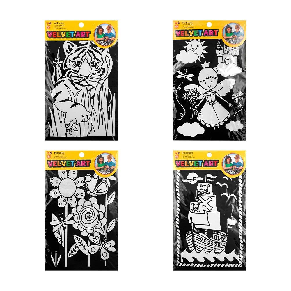 Set de arte infantil con lámina - hoja de terciopelo para colorear, 6…