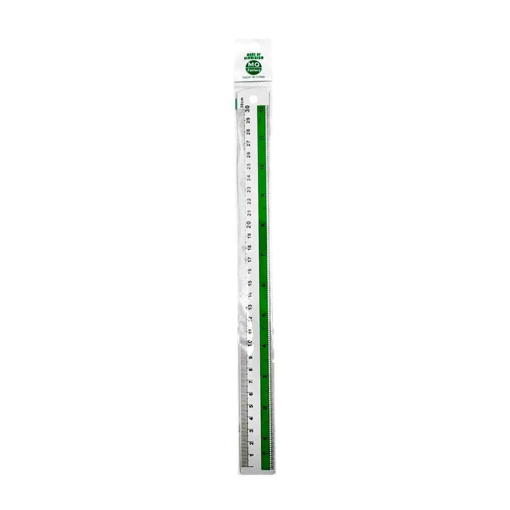 Regla de aluminio doble medida 30cm y pulgadas / mq factory / mq1530
