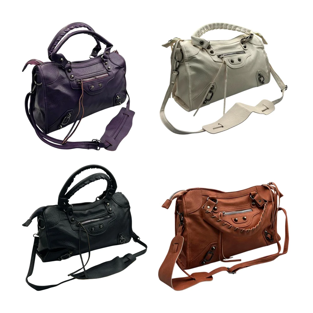 Bolsa tipo piel sintética para dama con varios compartimientos, estop…