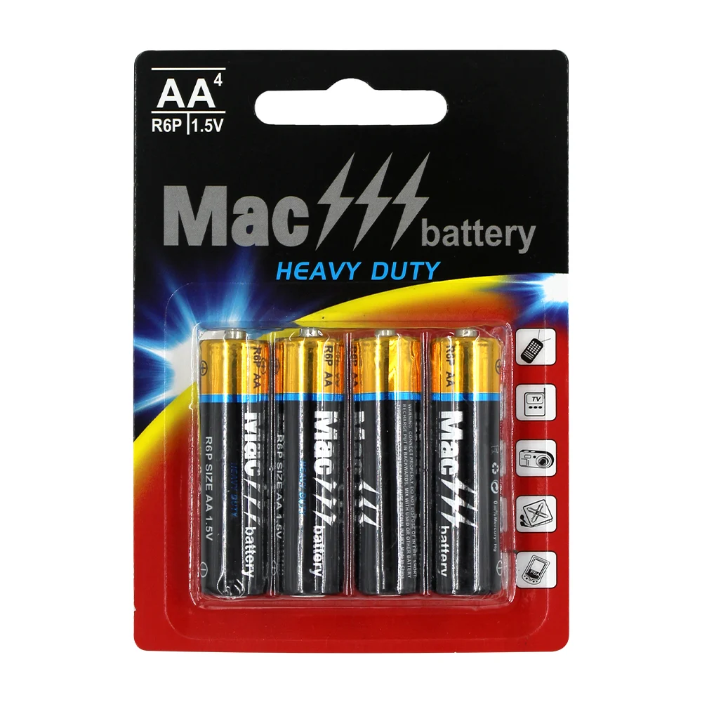 Blíster con 4 baterías / pilas Mac battery aa r6p de 1.5v / heavy dut…