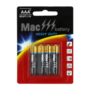 Blíster con 4 baterías Mac battery aaa r03p de 1.5v / heavy duty / ba…