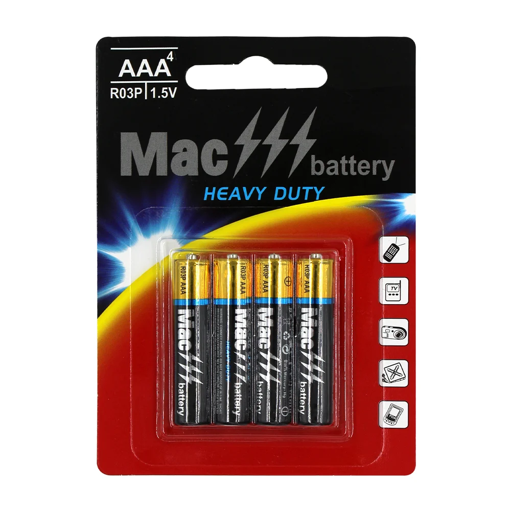Blíster con 4 baterías Mac battery aaa r03p de 1.5v / heavy duty / ba…