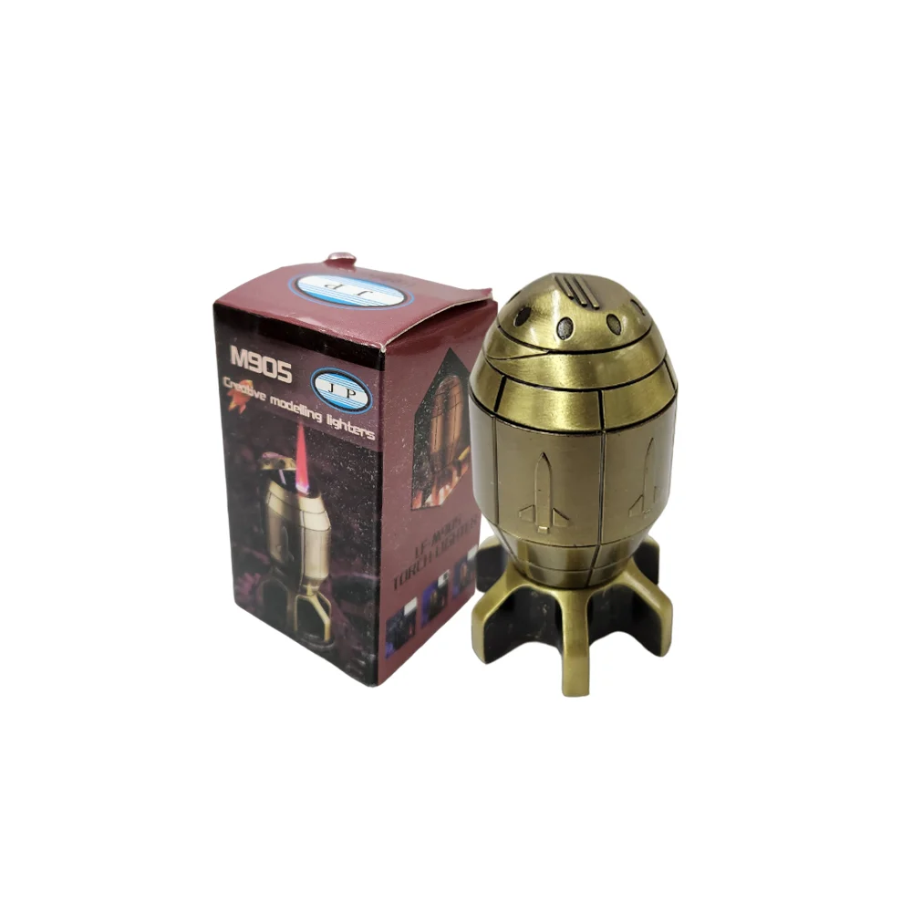 Encendedor de gas reutilizable metálico en forma de bomba / misil, va…