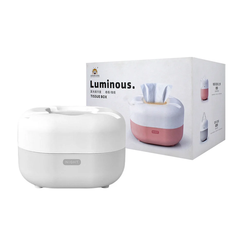 Caja almacenadora para pañuelos con luz de noche recargable / luminou…