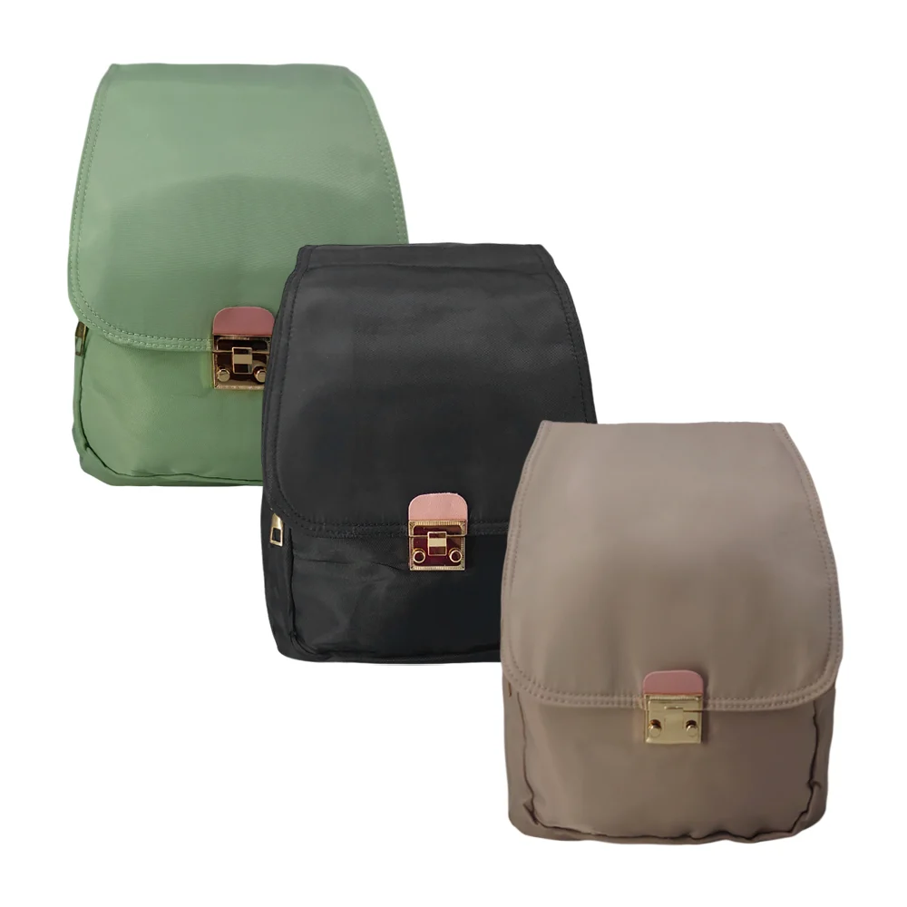Mochila pequeña con 3 compartimentos, 2 compartimentos laterales, bro…