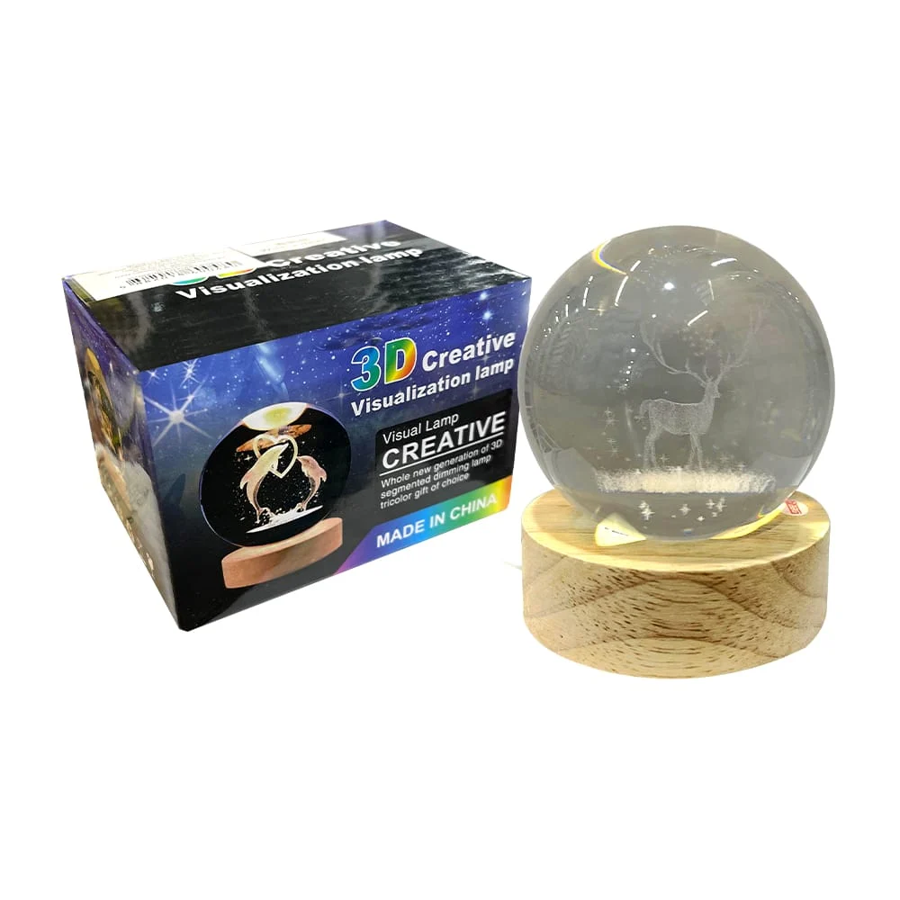 Mini lámpara de noche en forma esférica con diseños 3d, variedad de m…