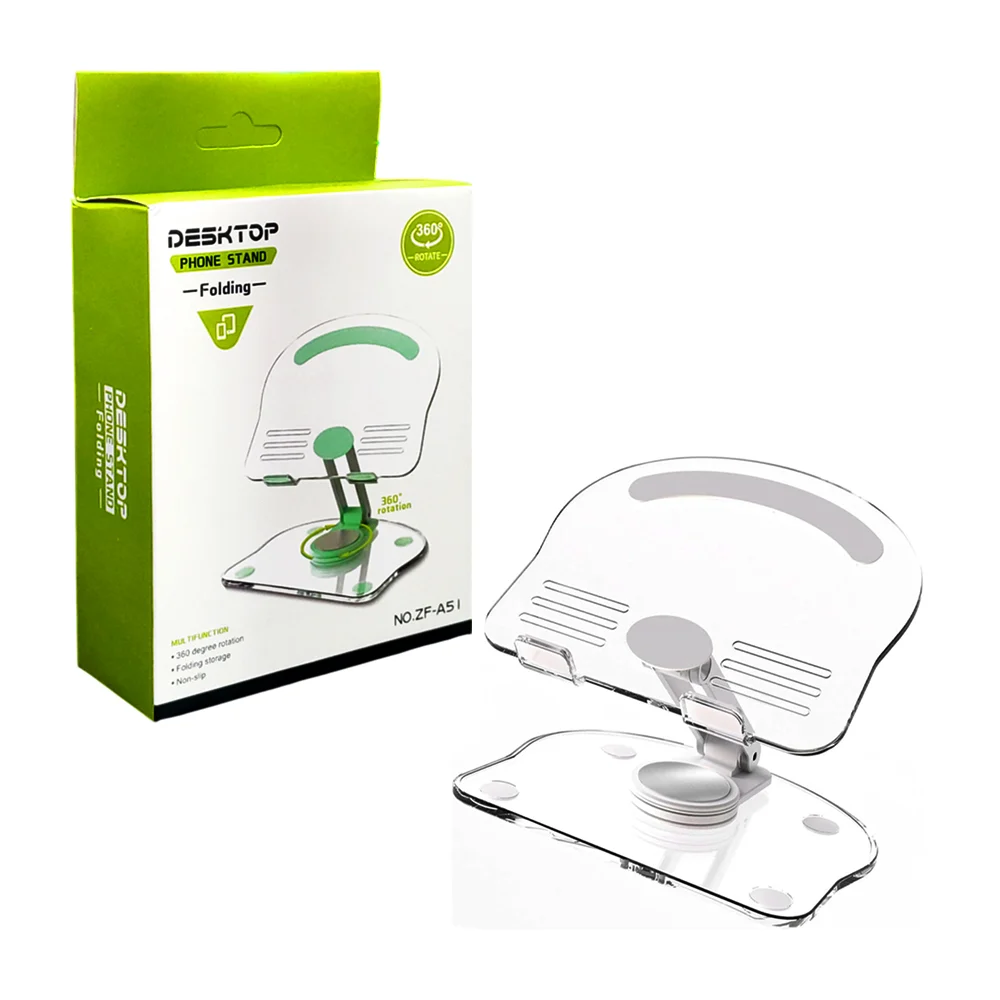 Soporte plegable de plástico transparente con rotación de 360° para t…