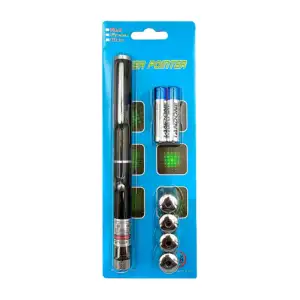 Blíster con apuntador láser de color verde con 4 cabezales intercambi…