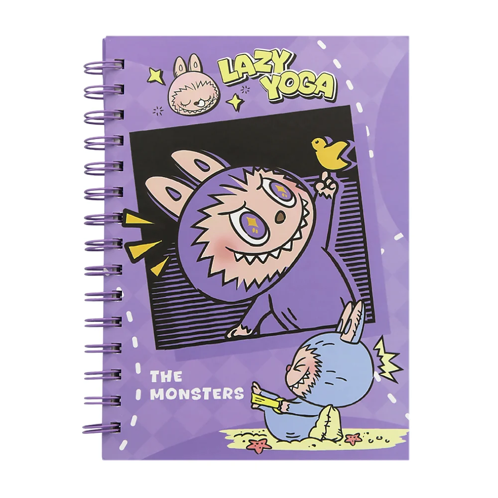 Libreta rectangular con espiral doble y diseño estampado de labubus /…