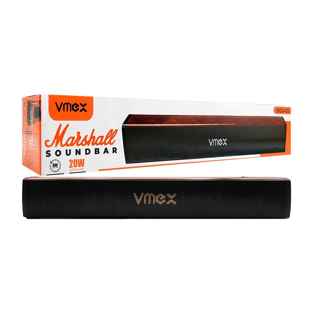 Bocina barra de sonido bluetooth, recargable con diseño de madera ent…