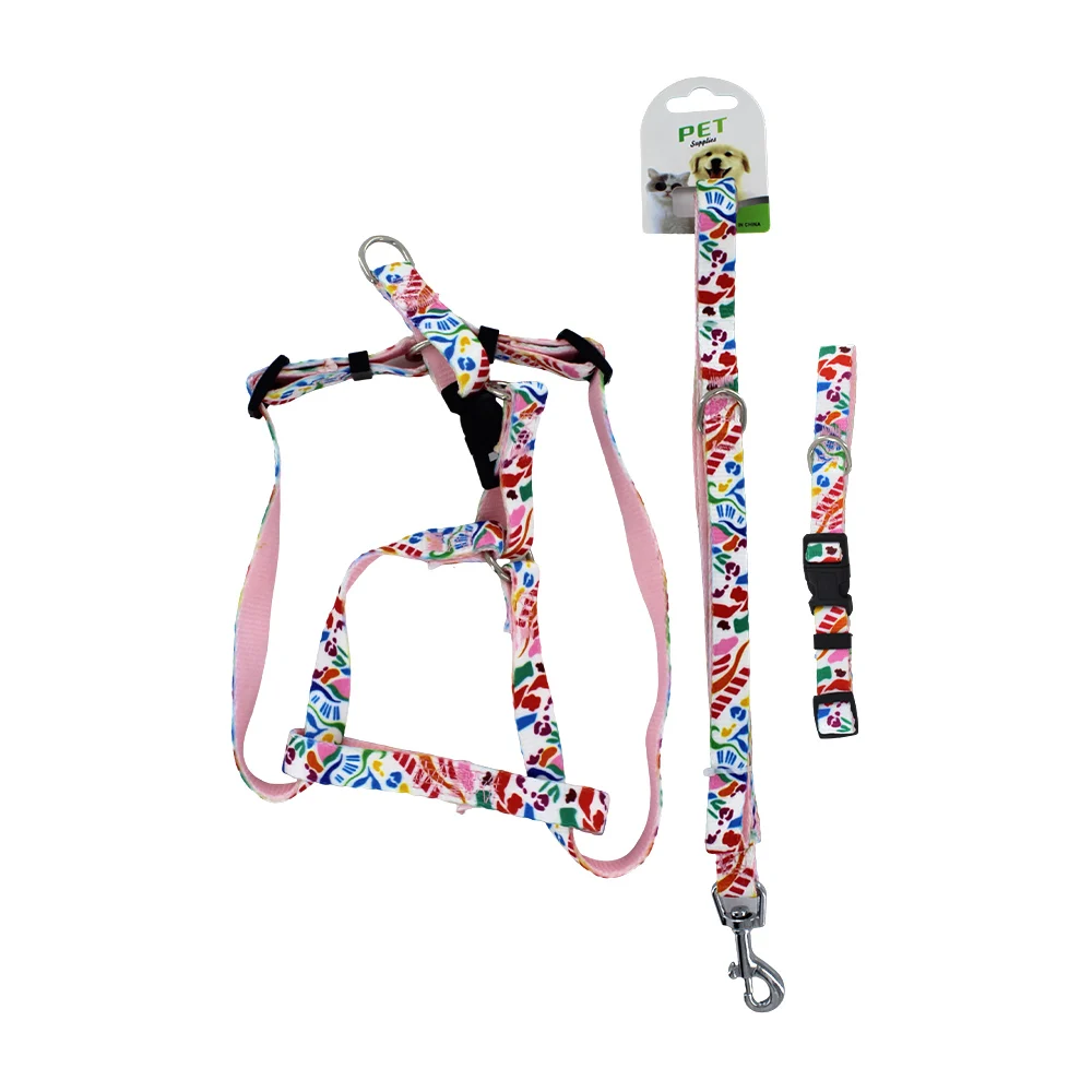 Juego de correa, pechera arnés y collar con 1.5cm de ancho talla m pa…