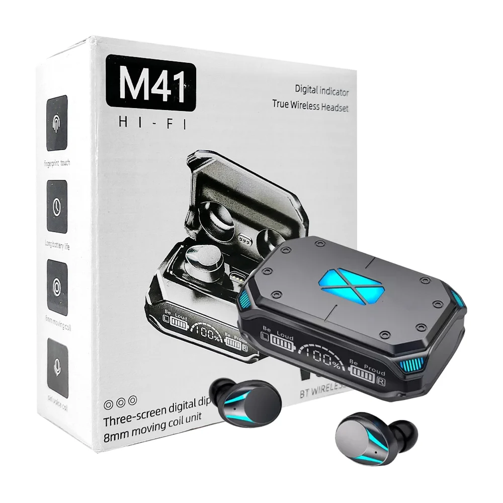 Audífonos inalámbricos bluetooth con estuche de carga y luz / m41 / b…