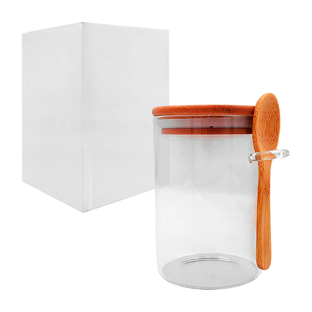 Especiero de 550ml, de vidrio, hermético, redondo, con tapa de madera…