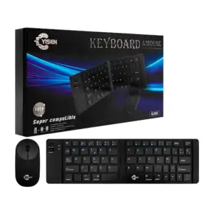 Kit mini teclado plegable bluetooth y mouse inalámbrico yisen + cable…