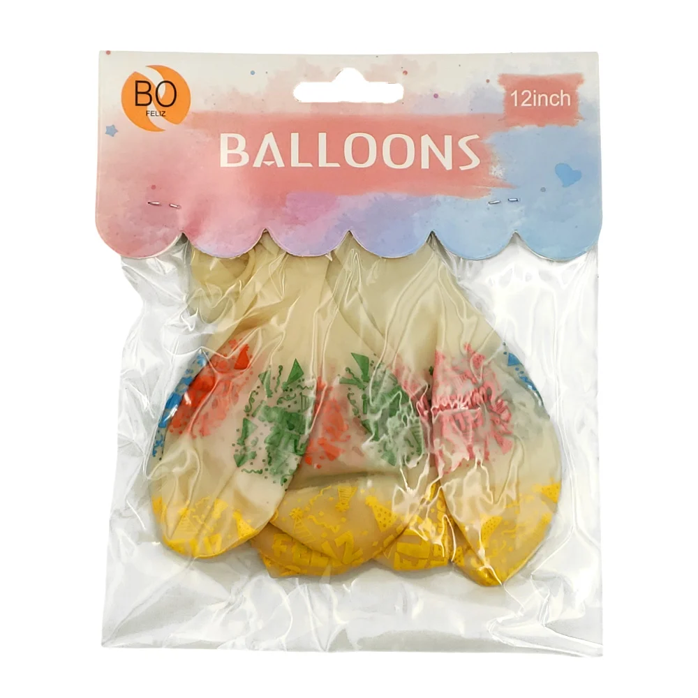 Paquete con 6 globos translúcidos de 12 pulgadas con estampado de fel…
