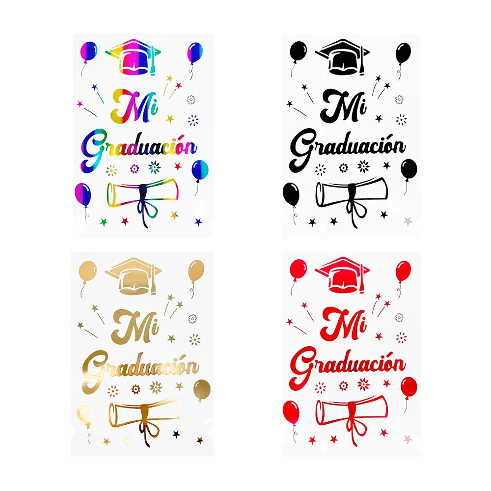 Paquete con 20 planillas de calcomanías con diseño frase de mi gradua…