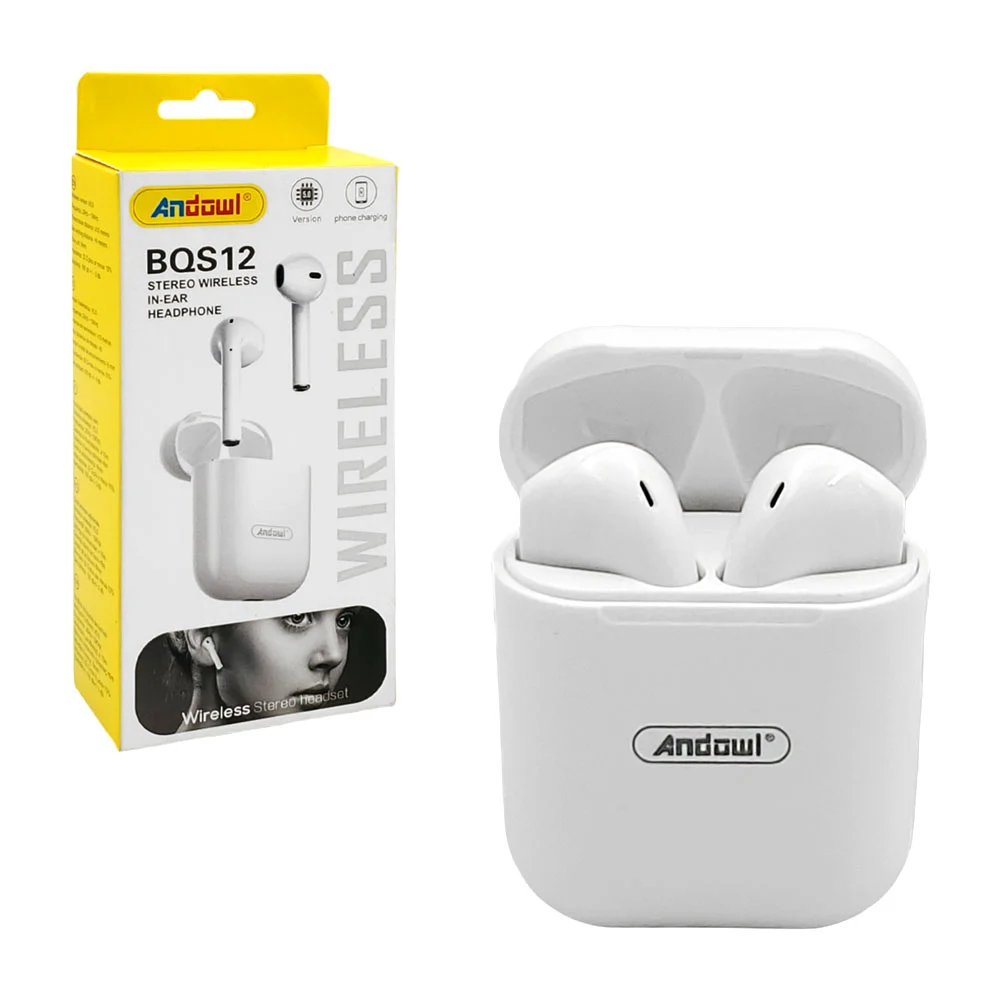 Audífonos inalámbricos bluetooth andowl con estuche de carga cuadrada…