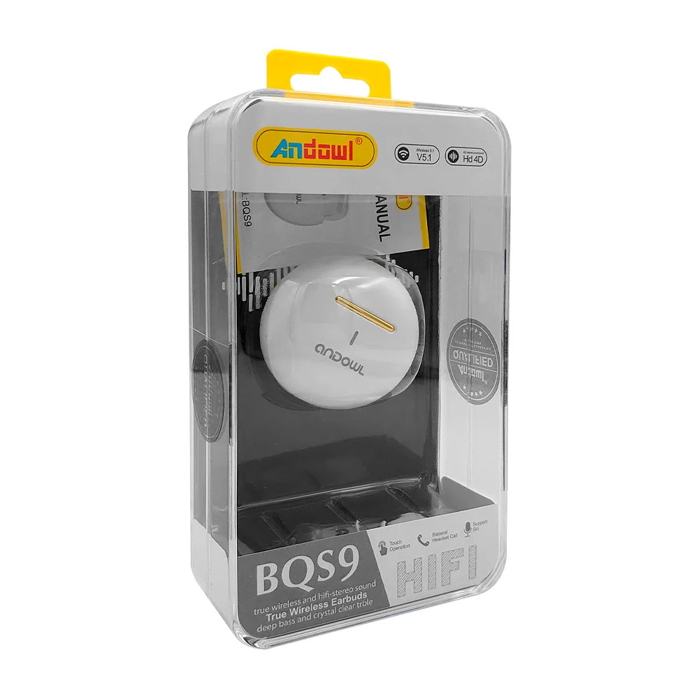 Caja de plástico con audifonos inalambricos bluetooth andowl + estuch…