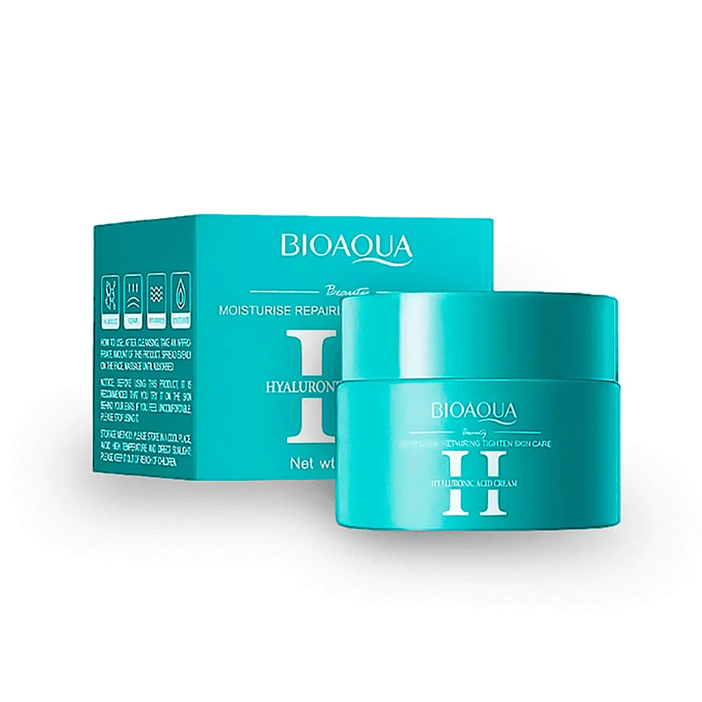 Crema facial hidratante y reparadora con ácido hialurónico, 60g / bio…